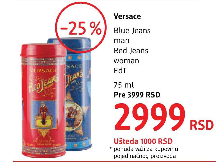 blue jeans versace cena
